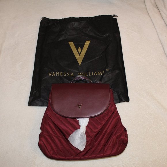 Vanessa Williams Handbags - Vanessa Williams Quilted Backpack Purse. (Burgundy/Red.) Dust bag included.
